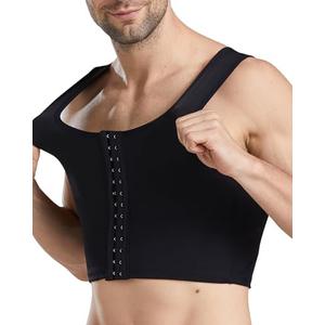 Fhspw Mens Compression Corset Vest Workout Fajas para Hombres Back Support Gynecomastia Shapewear Tops L