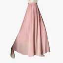 Women Chiffon Ankle-Length Skirt Double Layer Long Skirts Beach Dance Skirt, M, Pink