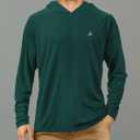Roadbox UPF 50+ Fishing Shirts for Men, Long Sleeve UV Sun Protection Hoodie, Outdoor Hiking Running Swimming Rash Guard (Green, M)