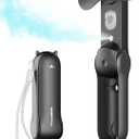 SWEETFULL Misting Handheld Personal Fan, Rechargeable Mini Spray Water Mist, Portable for Kids Women, Travel, Outdoors, Hiking, Camping, Home Office (Black)