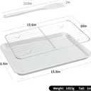 7PCS Nonstick Baking Sheet Set - 10x15in Jelly Roll Pan with Wire Rack, Silicone Spatula & 4 Cookie Cutters, Thickened Carbon Steel, Oven Safe 450C, Salted Gray