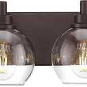 Bathroom Light Fixtures Over Mirror, 4-Light Oil Rubbed Bronze Bathroom Vanity Light with Globe Clear Glass Shade, 26 Inch Modern Sconces Wall Lighting, VL195-ORB-4
