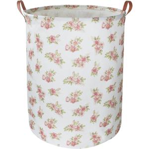 Pink Flower Laundry Hamper, laundry Basket, Nursery Hamper, Waterproof Storage Bin for Bedroom, Clothes Organizer Basket, Room Decor(Pink Flower)
