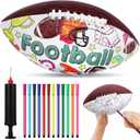 Hollowfly 1 Set Color Your Own Footballs Set Kids Mini Football or Soccer Ball Custom Designs Color Youth Junior Ball Craft Gifts with 12 Markers and Inflator for Kids Size 6