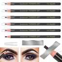 Waterproof Eyebrows Pencil Tattoo Makeup And Microblading Supplies Kit-Permanent Eye Brow Liners In 5 Colors Waterproof Eyebrow Pencils Peel - Brow Pencil Set For Marking (6 Black)