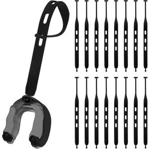 16 Pcs Football Mouth Guard Strap, Universal Rugby Mouth Guard Strap for Youth Sports Football Boxing Rugby Hockey BasketballBlack