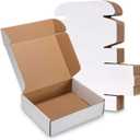 10x7x3 inches Shipping Boxes 25 Pack,TUKYLIL White Corrugated Cardboard Box,Mailer carton for Packaging Small Business,Gifts,Craft,Jewelry,daily supplies, 10x7x3 inches, 25 Pack~White