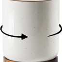 getstar Extra Large Rotating Utensil Holder for Kitchen Counter, 7.9" Ceramic Utensils Crocks Set for Countertop Large & Small Utensil Organizer for Spatula Farmhouse Kitchen Decor (White)