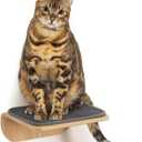 Cat Wall Shelves,Cat Wall Steps and Perch,Stairs,Ladders,Nest,Bed,Modern Wooden Floating Climbing Furniture for Hopping and Sleeping,with Scratching Cushion（Step）