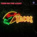 Tacos UV-printed Neon Kitchen Sign (Large Size 24''x11'') Walking Taco Bar Sign Mexican Food Gifts for Taco Lovers Restaurant Decorations Unique Gift Shop
