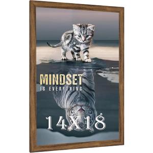 14x18 Frame Rustic Brown, Distressed 18x14 Picture Frame, Art Pic Hanging Poster Frame, 14 by 18 Gallery Family Concert Portrait Wall Photo Frame Anniversary/Birthday/Wedding/Thank you/Christmas Gift