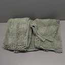 H.VERSAILTEX Bathroom Rugs Bath Mats Sets Super Absorbent Chenille Striped Bath Mats Non Skid Machine Wash Dry Rugs for Bathroom Floor Set of 2(Sage, 47 x 17 Plus 17 x 24 - Inches)