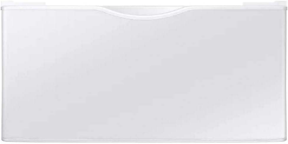 SAMSUNG 27-Inch Washer Dryer Pedestal Stand w/ Pull Out Laundry Storage Drawer, Stainless Steel, WE402NW/A3, White