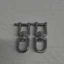 BORDSTRACT 2Pcs 8mm / 0.3in Swivel Ring Snap Rolling Shackle Device304 Stainless Steel 360 Detachable Rotating Ring Snap for Hammock Chair Swing, Porch Swing, Swing Chair, Climbing Rope, etc.