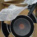 T-Fal Experience Non Stick Fry Pan Set 3 Piece, 8, 10.25, 12 Inch Induction Oven Broiler Safe 400F, Cookware, Kitchen Cooking Set, Pots and Pans, Skillets, Frying Pans, Dining, Dishwasher Safe, Black