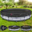 QH.HOME [2025 Upgraded Ultimate Windproof] 12 Ft Round Pool Cover with Fast Tightening Patented Ratchet,Solar Pool Cover for Above Ground Pools [Durable, Tear Resistant] with Weight-Bearing Rings