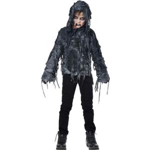California Costumes Boys Zombie Hoodie Child Costume Black/Gray, Large