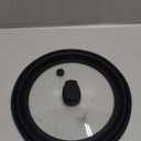 Microwave Splatter Cover Glass Cover Guard Lid with Collapsible Silicone for Food Pot Plate Cover 9.8 inch Black