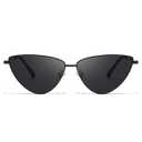 SODQW Cat Eye Sunglasses for Women, 90s Vintage Designer Ladies Shades Trendy Fashion Sun Glasses (Black)
