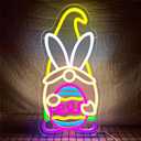 Easter Gnomes Neon Sign Easter Neon Sign for Wall Decor Dimmable Gnomes Led Sign Easter Neon Light Sign Easter Gnomes Decorations for Home Easter Party Gifts Bedroom Holiday