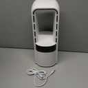 Desk Fan Bladeless, 120 Oscillating Fan Rechargeable, Quiet Fan with Night Light, Smart LED Touch Control, 4 Speed & 9H Timer, Small Table Fan, Auto Display Off, Ideal for Home, Office, Study Room (White)