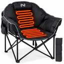 Oversized Heated Camping Chair, Patio Lounge Chair, 3 Heat Levels