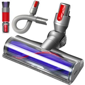 Quick-Release Replacement Head Kit Compatible with Dyson V7 V8 V10 V11 V15 Cordless Vacuums for Hardwood Floor Carpets with Flexible Extension Hose and Dust Brush