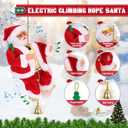 Upgraded Climbing Santa Claus on Rope, Animated Electric Musical Christmas Ornament with 3 Modes, Secure Tree Hook & Reinforced White PVC Case, Heartwarming Holiday Decoration Gift
