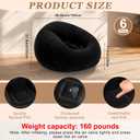 Huwena 12 Pcs Inflatable Bean Bag Chairs Set, 6 Blow up Lounge Chairs with 6 Fleece Throw Blankets and Air Pump, Portable Inflatable Seating for Adults Movie Night Camping Outdoor(Black)