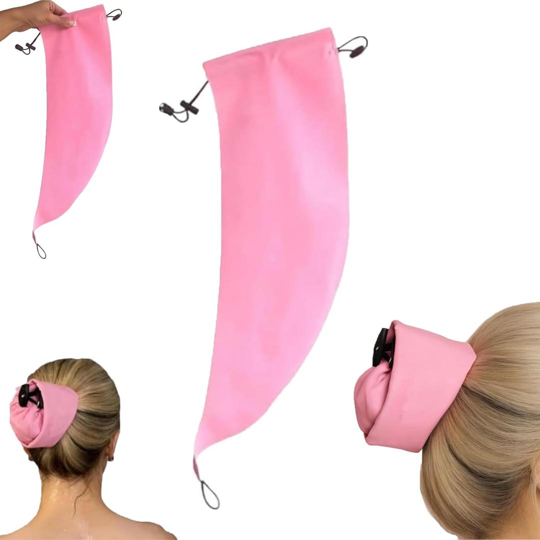 2 x Waterproof Hair Sleeve for Long Hair - Reusable Adjustable Washing Shower Cap Ponytail Protects Styled Hair Locs Braids, Quick Root Refresh for Shower Gym Travel Pool Beach, Time Saver (1pc)