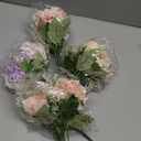 Tigeen Artificial Flowers Artificial Peonies Silk Flowers Faux Peony Fake Peony Silk Hydrangea Bouquet for Wedding Table Centerpiece Floral Vase Decor(White,Pink,6 Bundles)