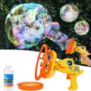 Bubble Gun Bubble Machine Dinosaur Bubble Blower Toy for Kids and Toddlers Bubble in Bubble Gun Party Favors Birthday Christmas Easter Gift for 3 4 5 6 7 8 9 Years Old Boys and Girls (Yellow)