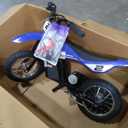 Razor MX125 Dirt Rocket Electric-Powered Bike with Authentic Motocross Geometry, Rear-Wheel Drive,100-Watt, high-Torque, Chain-Driven Motor, for Kids 7+, Blue, Large