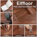 Elffloor Peel and Stick Floor Tile, Waterproof Vinyl Flooring Easy to Install, Self Adhesive Wood Grain Look Flooring 20 Pcs for Bedroom, Kitchen, Bathroom (35.4 in  5.9 in 20pcs, Red)