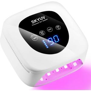 Rechargeable UV LED Nail Lamp, SKYUV Cordless Nail Dryer for Gel Polish, UV Nail Lamp with 4 Timers Setting and LED Touch Screen, Professional Curing Lamp Light with 30 Beads for Salon and Home