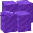 Nuenen Microfiber Cleaning Cloths for Cars 16 x 16 Inch Ultra Absorbent Car Towels Drying Reusable Cleaning Supplies House Kitchen Window Microfiber Towel(Purple,60 Pcs), Small