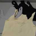 OQQ Women's 3 Piece Bodysuits Sexy Ribbed Sleeveless Square Neck Tank Tops Leotard 2025 Trendy Outfits, Large