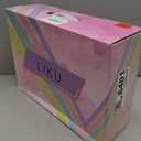 LIKU Quad Roller Skates for Girl and Women with All Wheel Light Up,Indoor/Outdoor Lace-Up Fun Illuminating Roller Skate for Kid (J12-J13, Pink&Blue)