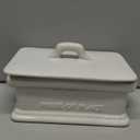 Zoeeker Butter Dish with Lid, Ceramic Butter Dish for Countertop Butter Holder Container Large Butter Keeper for East West Coast Butter, Mother's Day Kitchen Decor, White