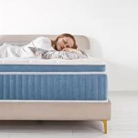 Queen Mattress - 12 inch Hybrid Mattress Queen Size in a Box, Memory Foam Mattress with Pocket Springs, Medium Firm, Pressure Relief & Motion Isolation, CertiPUR US Certified