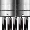 Hisencn Grill Parts for Home Depot Nexgrill 4 Burner 720-0830H, 5 Burner 720-0888N, 720-0888 Gas Grill Models, Porcelain Steel Heat Plate Flame Tamer, Cast Iron Grill Grates, 13 x 17