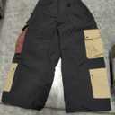 GSOU SNOW Womens Mens Baggy Snow Pants Cargo Snowboard Pants Ski Super Loose Sport Outdoor Insulation Waterproof, M, Black2