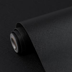Black Contact Paper Solid Black Peel and Stick Wallpaper 17.3"x200" Matte Self Adhesive Waterproof Vinyl Roll for Bathroom Kitchen Backsplash Cabinets Shelf Liners Drawers
