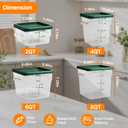 8 Pack Food Storage Containers;Stackable&Durable（0.95+1.5+2.2+3.2+4 * 6qt）