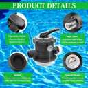 11378 6-Way Valve Replacement for Intex 12 Inch Sand Filter Pump 26645EG.