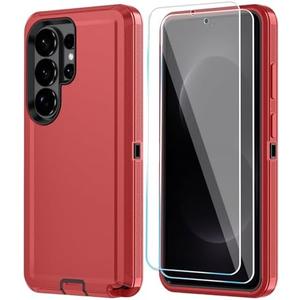 ONOLA Phone Case for Samsung Galaxy S26 Ultra Case with HD Screen Protector, Heavy Duty Shockproof & Dropproof 3-Layer Cover Phone Case for Galaxy S26 Ultra 6.9'',RedBlack