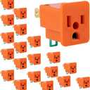 GE Polarized Grounding Outlet Extender, 20 Pack, Turn 2-Prong into 3, Easy to Install, Indoor, UL Listed, Orange, 46851