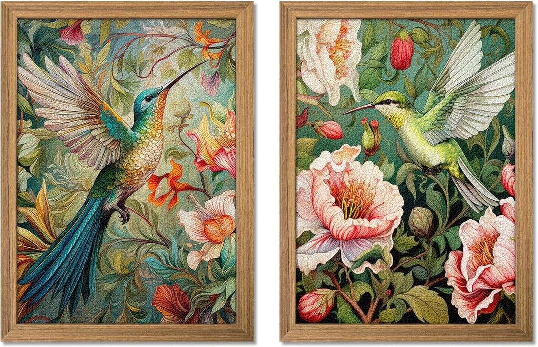 Framed 3D Textured Colorful Canvas Wall Art Set of 2 16x24 Inch