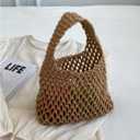 Verdusa Women's Hollow Out Crochet Bags Top Handle Beach Vacation Lightweight Small Handbag