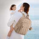 LOVEVOOK Diaper Bag Backpack,Puffer Quilted Baby Diaper Bag with Insulated Pockets,Travel Diaper Backpack for Boys Girls with Changing Pad,Water-Resistant Baby Bag for Mom Dad,Khaki